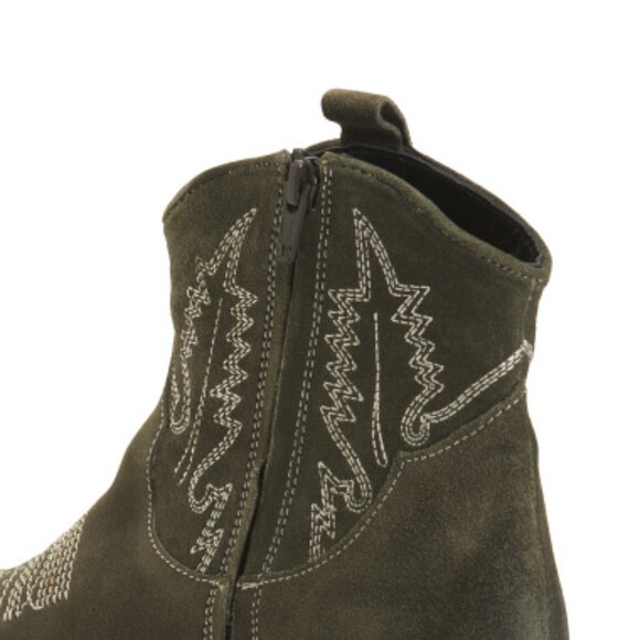 NEW DIBA TRUE Suede Get Crackin Western Booties olive for women 462mn - Picture 3 of 3